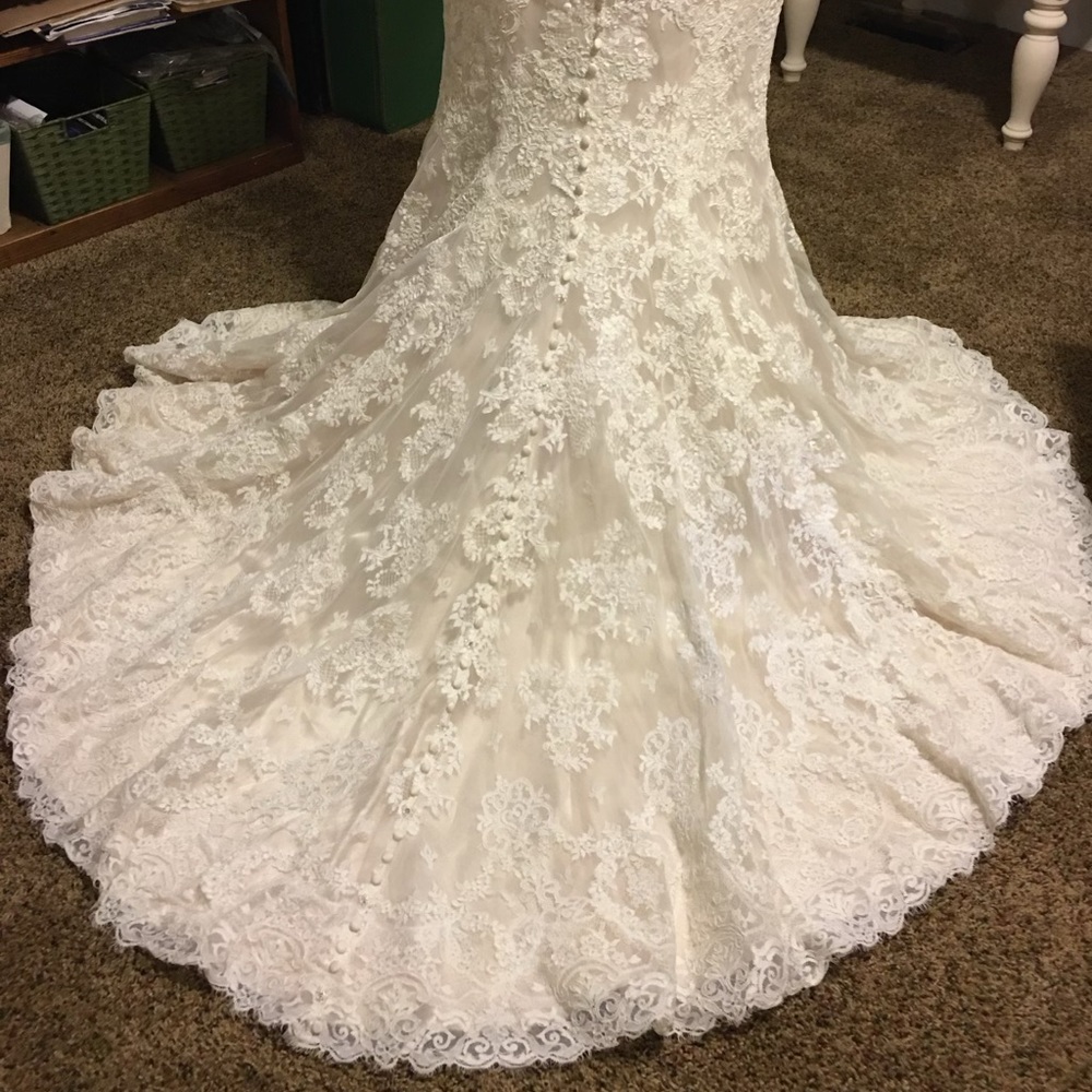 Allure Bridals long sleeve lace wedding gown - Picture 3 of 11